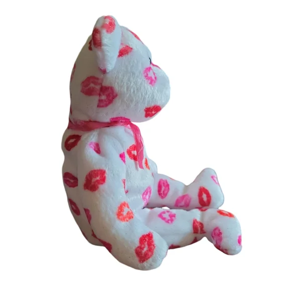 Vtg 2003 Ty Lipstick Bear Kissy Beanie Baby - Picture 2 of 12